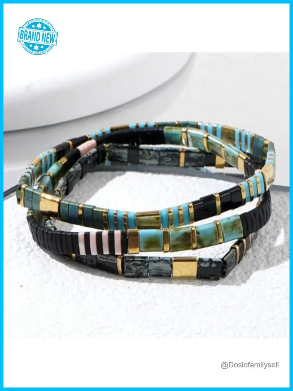Miyuki Glass Tila Bead Stretch Bracelet Stack Set
